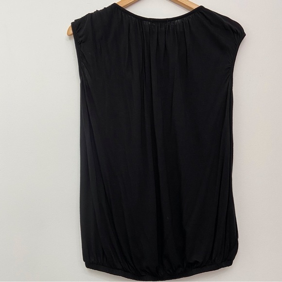 MISS sixty black jersey top sleeveless woven elastic waist small round neck - Picture 4 of 10